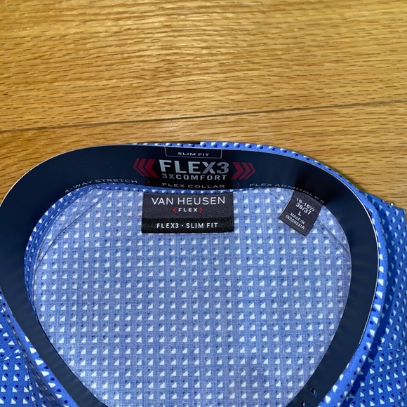 Van Heusen Flex3 Slim Fit Long Sleeve Shirt NWT - Picture 2 of 3